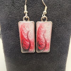 Hand Crafted Pink and Black Artistic Earrings